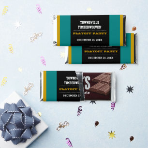 Black and Teal Team Football Party Hershey Bar Favors