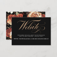 Black And Terracotta Floral Wedding Website Business Card at Zazzle