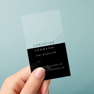 black and transparent clear business cards