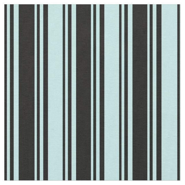 Black and Turquoise Colored Stripes Fabric (Close Up)
