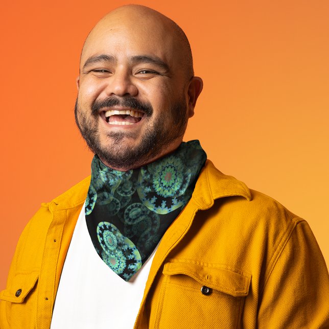 Black And Turquoise Medallion Bandana (Creator Uploaded)