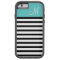 Black and Turquoise Preppy Stripes Custom Monogram