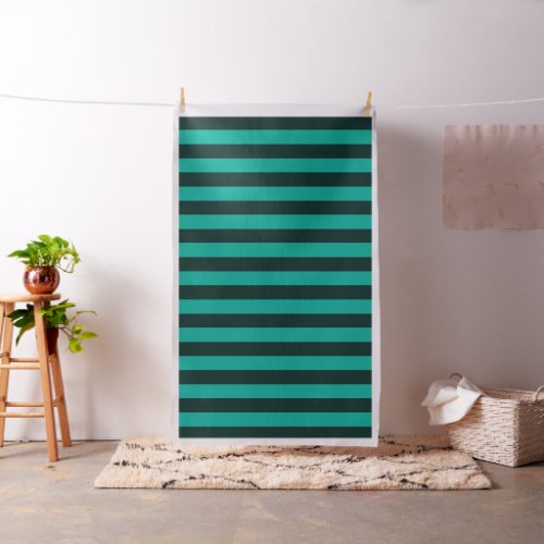 Black and Turquoise Stripes Fabric