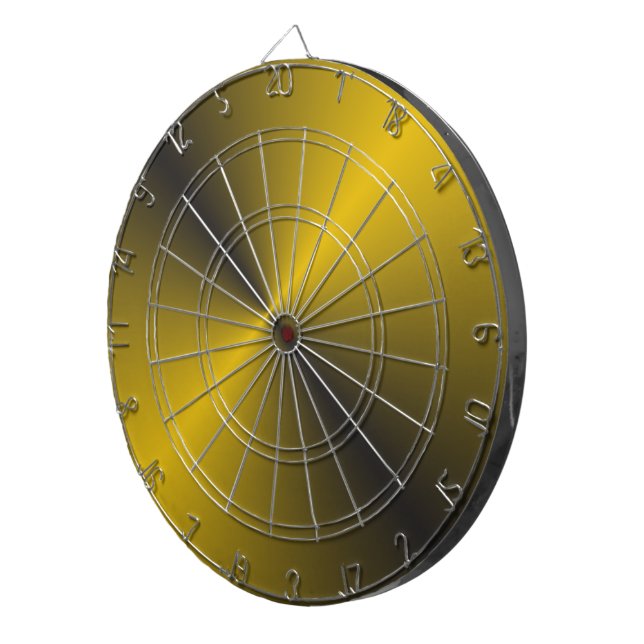 Black and Vibrant Gold Dart Board (Front Right)