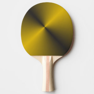 Black and Vibrant Gold Ping-Pong Paddle