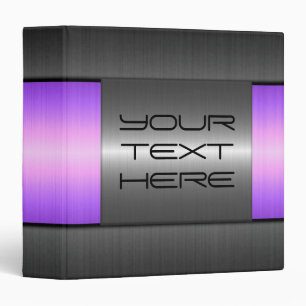 Black and Violet Stainless Steel Metal 3 Ring Binder