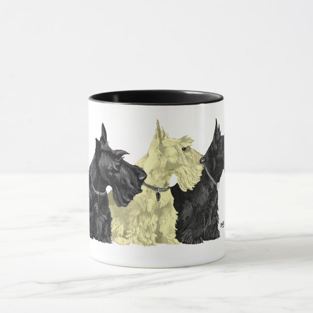 Black and Wheaten Scotties Mug (Center)