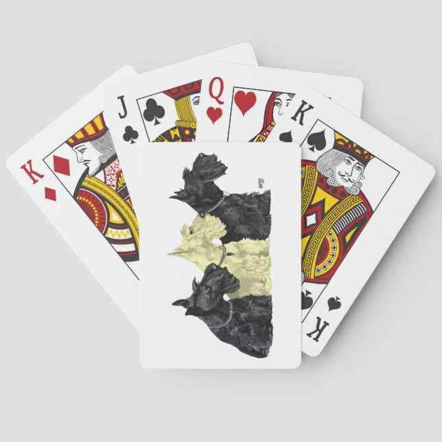 Black and Wheaten Scotties Poker Cards (Back)