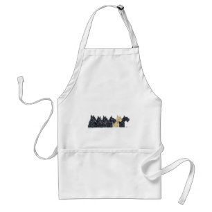 Black and Wheaten Scottish Terriers Adult Apron