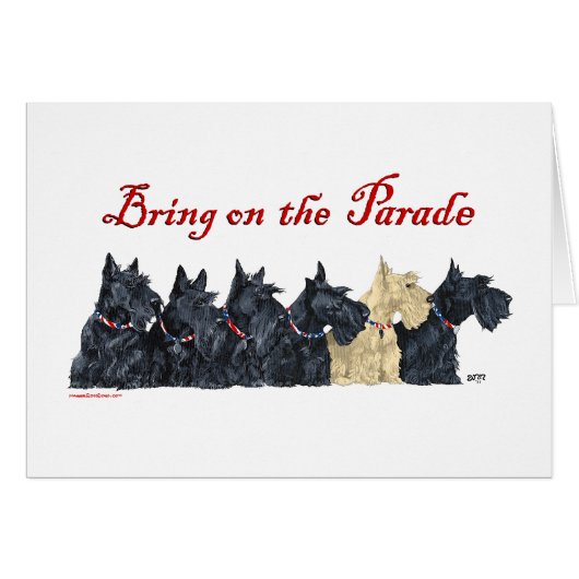 Black and Wheaten Scottish Terriers Cards (Front Horizontal)