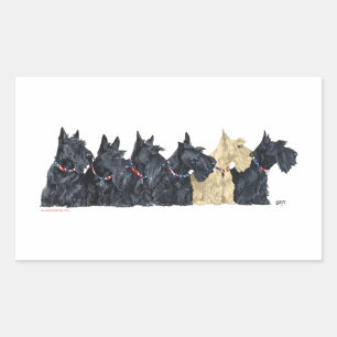 Black and Wheaten Scottish Terriers Rectangular Sticker