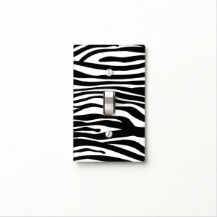 Black and whie Zebra stripe animal print Light Switch Cover