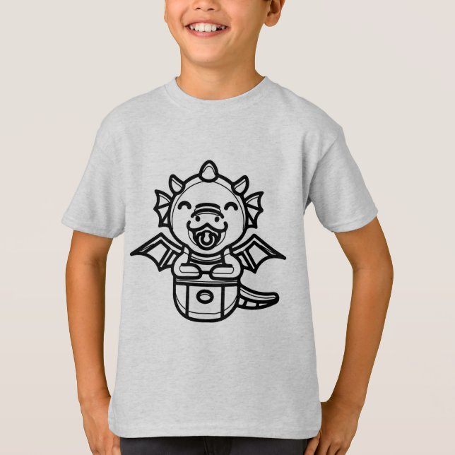 BLACK AND WHITE #13 - Tiny dragon in my pocket T-Shirt (Front)