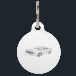 Black And White 1969 Chevy Camaro Drawing Pet Tag<br><div class="desc">Does your dog love ridding in your classic Chevy bowtie Camaro muscle car as much as you do? Well, let them show it with this Classic black and white pencil style drawing of a 1969 Chevrolet Camaro pet tag featuring a vintage retro style rendering of one of these American icons....</div>