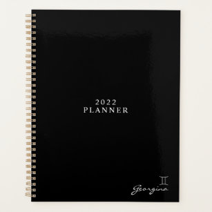 Black and White 2022 Gemini Zodiac Sign Planner