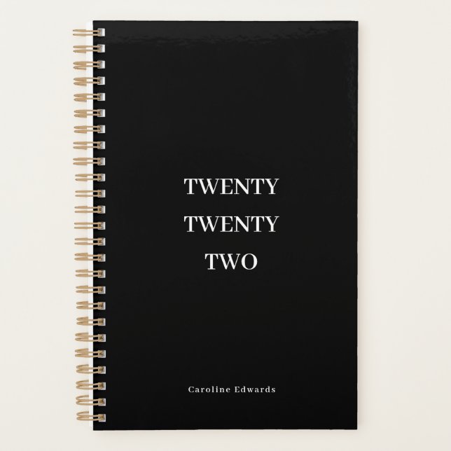 Black and White 2022 Productivity Planner (Front)