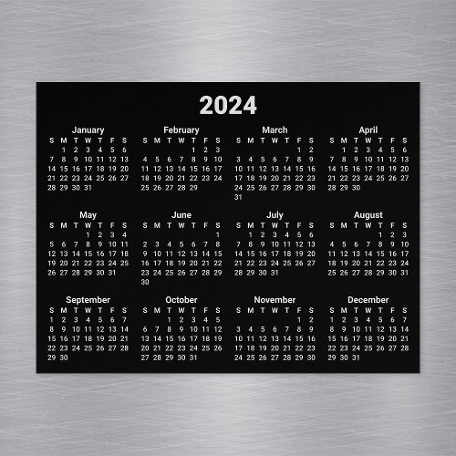 Black and White 2024 Magnetic Calendar