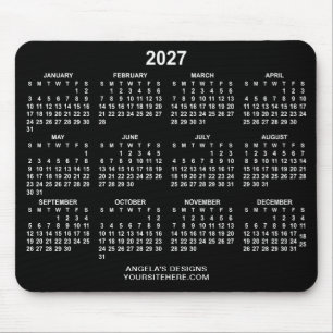 Black and White 2027 Calendar Promotional Mouse Pad