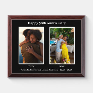 Black and White 2 Photo Collage Anniversary Award Plaque