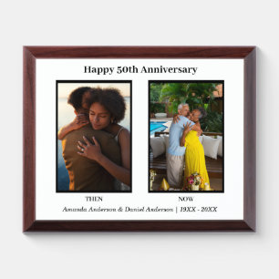 Black and White 2 Photo Collage Anniversary Award Plaque