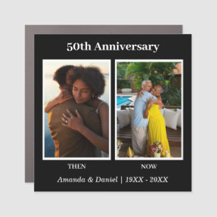 Black and White 2 Photo Collage Anniversary Car Magnet
