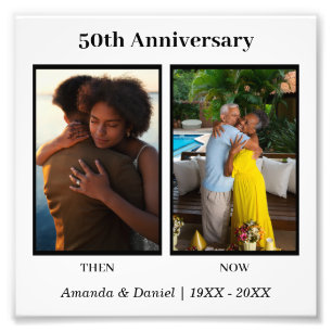 Black and White 2 Photo Collage Anniversary Print