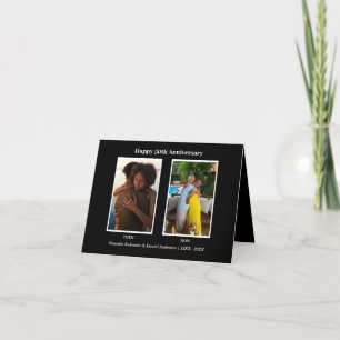 Black and White 2 Photo Collage Anniversary Thank You Card