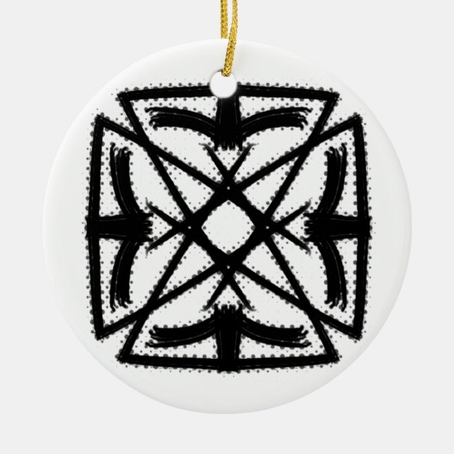 Black and White #2 "The Phoenix" Ceramic Ornament (Front)