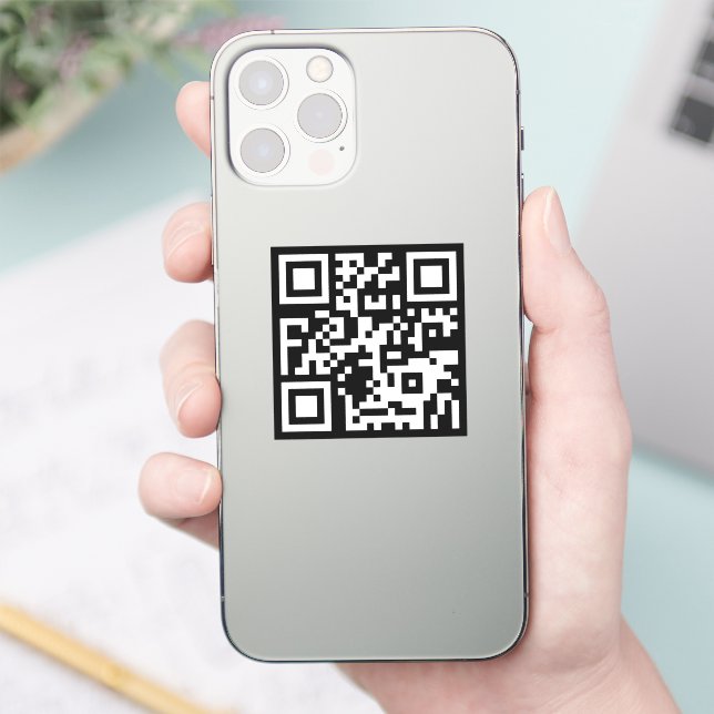 Black and White 2X2 QR Code Website Modern Simple Sticker (Phone)
