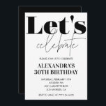 Black and White 30th birthday invitation<br><div class="desc">Black and White 30th birthday invitation</div>