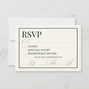 Black and White 3.5x5 Mail-In RSVP Card