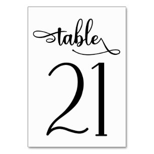 Black and White 3.5x5 table number   Table 21