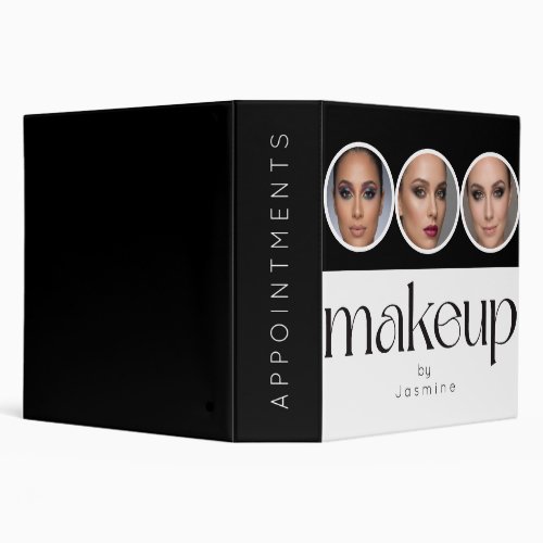 Black And White 3 Photo MUA Appointments Ring Binder
