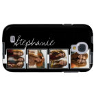 Black and White 4 Photo Collage Squares with name