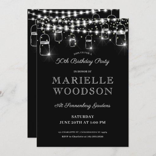 Black And White 50th Birthday Party Invitation Zazzle