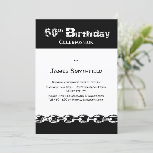 Black and White 60th Birthday Party Invitation Zazzle