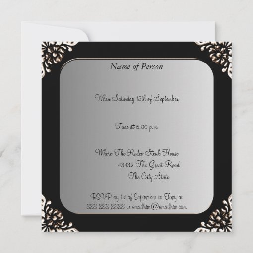 Black and White 60th Birthday Party Invitation Zazzle