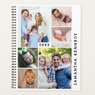 Black And White 6 Photo Collage 2025  Family  Planner