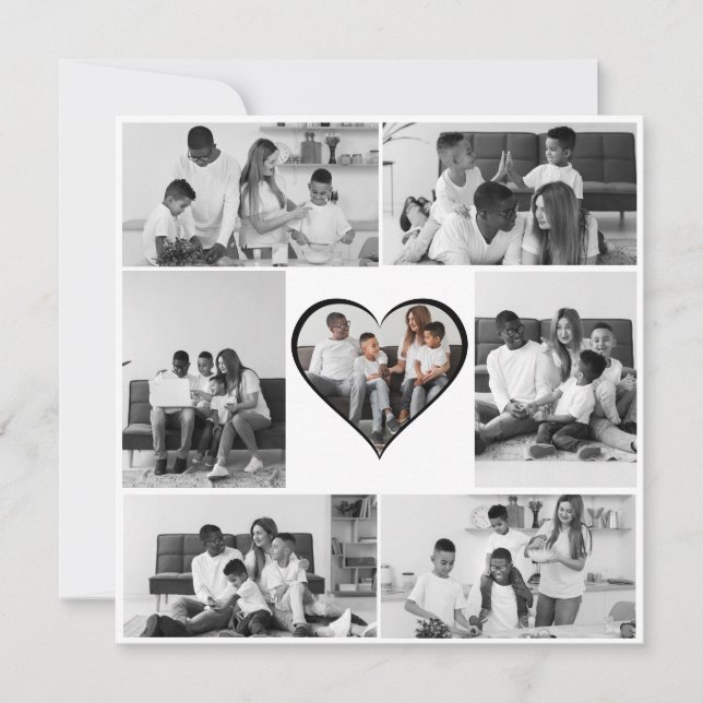 Black and White 7 Photo Collage Announcement (Front)