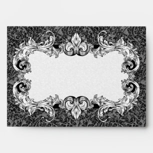 Black and White A7 Gothic Baroque Envelopes