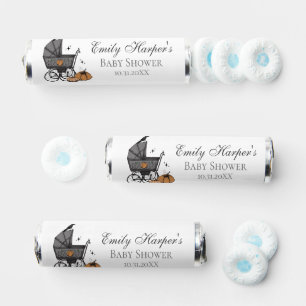 Black and White A Baby is Brewing Fall Baby Shower Breath Savers® Mints