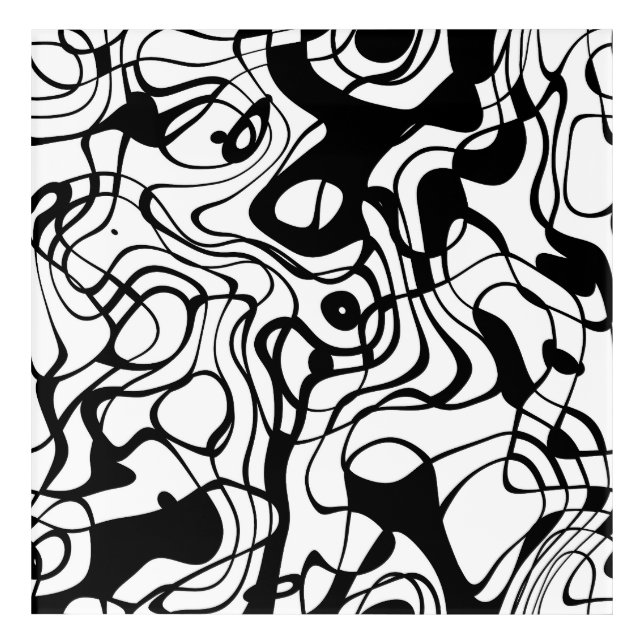 Black and White Abstract Acrylic Print (Front)