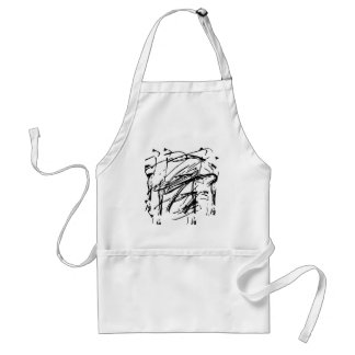Black and white abstract adult apron