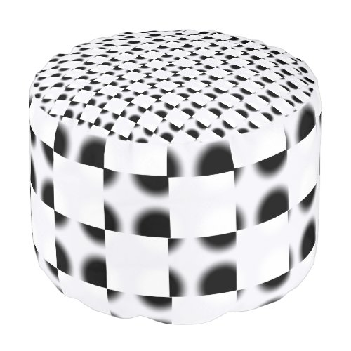 Black and White Abstract Aesthetic Pouf