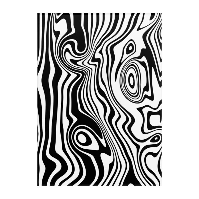 Black and White Abstract Art Acrylic Print (Front)