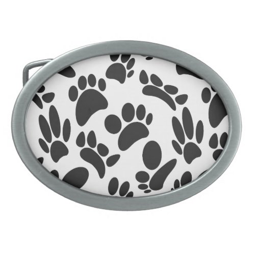 Black And White Abstract Art Dog Paw Print Belt Buckle
