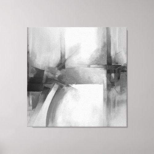 Black And White Abstract Art Elegant Painting Canvas Print