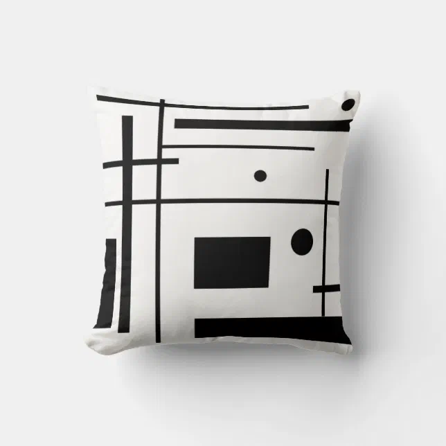 Black and White Abstract Art Throw Pillow Zazzle