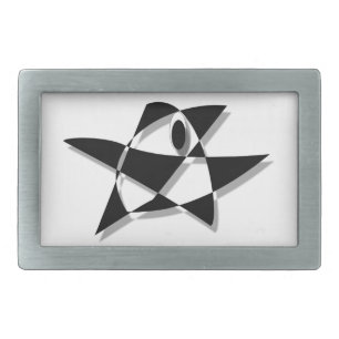 Black And White Abstract Bird Rectangular Belt Buckle