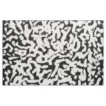 Black and White Abstract Brush Strokes Pattern Fabric